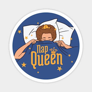 Funny Nap Queen Cartoon Brunette // Sleepy Girl Magnet